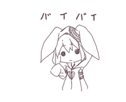 girl&rabbit animation sticker #11881921