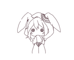 girl&rabbit animation sticker #11881926