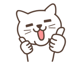 It moves! White cat. sticker #11882750