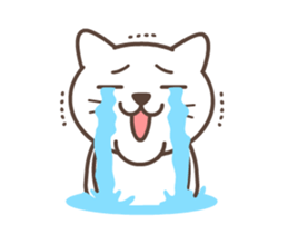 It moves! White cat. sticker #11882753