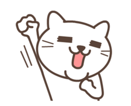 It moves! White cat. sticker #11882757