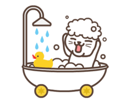 It moves! White cat. sticker #11882766