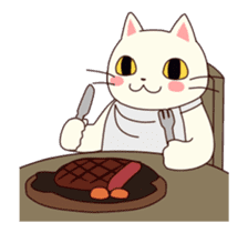 Shiratama of animation cat sticker #11882920