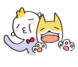 Littile Tetsu-chan and his dog sticker #11883450