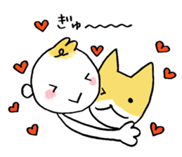 Littile Tetsu-chan and his dog sticker #11883473