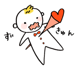 Littile Tetsu-chan and his dog sticker #11883479