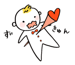 Littile Tetsu-chan and his dog sticker #11883479