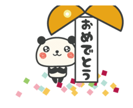 Congratulations panda animation sticker #11883641