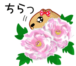 Kyapibara women's flower sticker #11884926