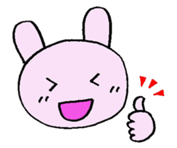 Convenience in the set! Pink rabbit sticker #11890305