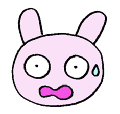 Convenience in the set! Pink rabbit sticker #11890311