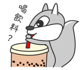 Happy little squirrel sticker #11895890