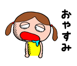 Girl in a yellow shirt. sticker #11897969