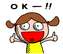 Girl in a yellow shirt. sticker #11897970