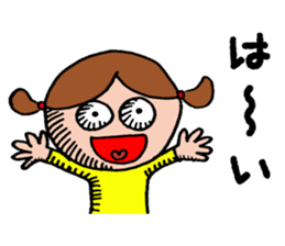 Girl in a yellow shirt. sticker #11897971