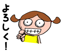 Girl in a yellow shirt. sticker #11897973