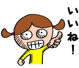 Girl in a yellow shirt. sticker #11897974