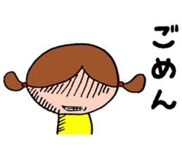 Girl in a yellow shirt. sticker #11897984