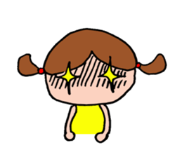 Girl in a yellow shirt. sticker #11897986