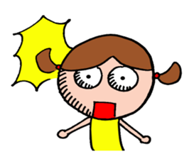 Girl in a yellow shirt. sticker #11897991