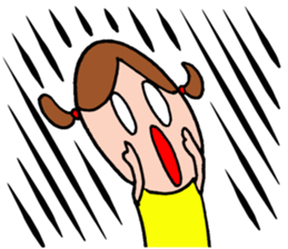 Girl in a yellow shirt. sticker #11897992