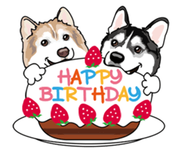 siberian husky @ SURFBORDER sticker #11898685