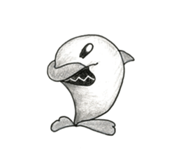 Of cute dolphin ''lovely luka'' sticker #11900086