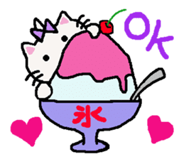 Summer of cat purple ribbon sticker #11901816