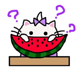 Summer of cat purple ribbon sticker #11901817