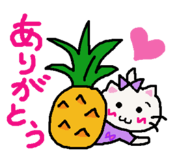 Summer of cat purple ribbon sticker #11901822