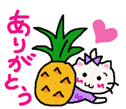 Summer of cat purple ribbon sticker #11901822