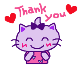 Summer of cat purple ribbon sticker #11901832