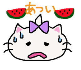 Summer of cat purple ribbon sticker #11901847