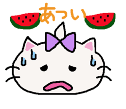 Summer of cat purple ribbon sticker #11901847