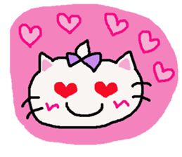 Summer of cat purple ribbon sticker #11901852