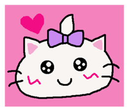 Summer of cat purple ribbon sticker #11901853