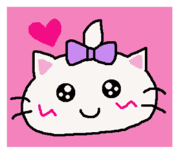 Summer of cat purple ribbon sticker #11901853