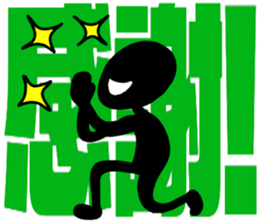 blackballman with big letter2 sticker #11904728