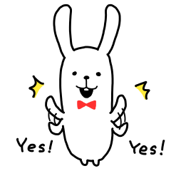 "not too cute" rabbit sticker.