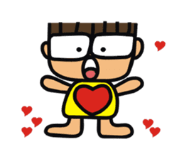 Lively boy-Mobile heart sticker #11906415