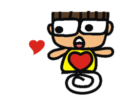 Lively boy-Mobile heart sticker #11906417