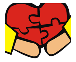 Lively boy-Mobile heart sticker #11906418
