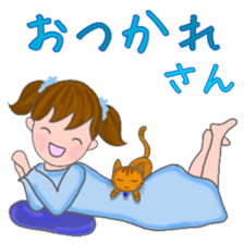 cat and girl part6 sticker #11910256