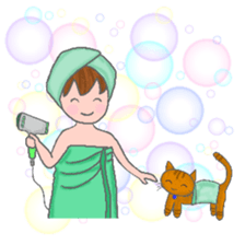 cat and girl part6 sticker #11910260