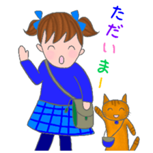 cat and girl part6 sticker #11910269