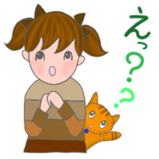 cat and girl part6 sticker #11910272