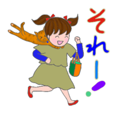 cat and girl part6 sticker #11910274