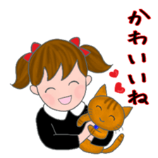 cat and girl part6 sticker #11910278