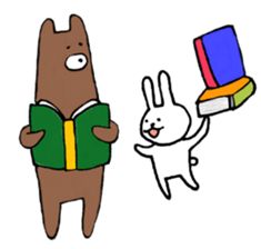 a rabbit laughts 3 sticker #11911278