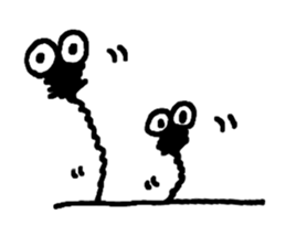 Gentle Worm by YUKA sticker #11914140